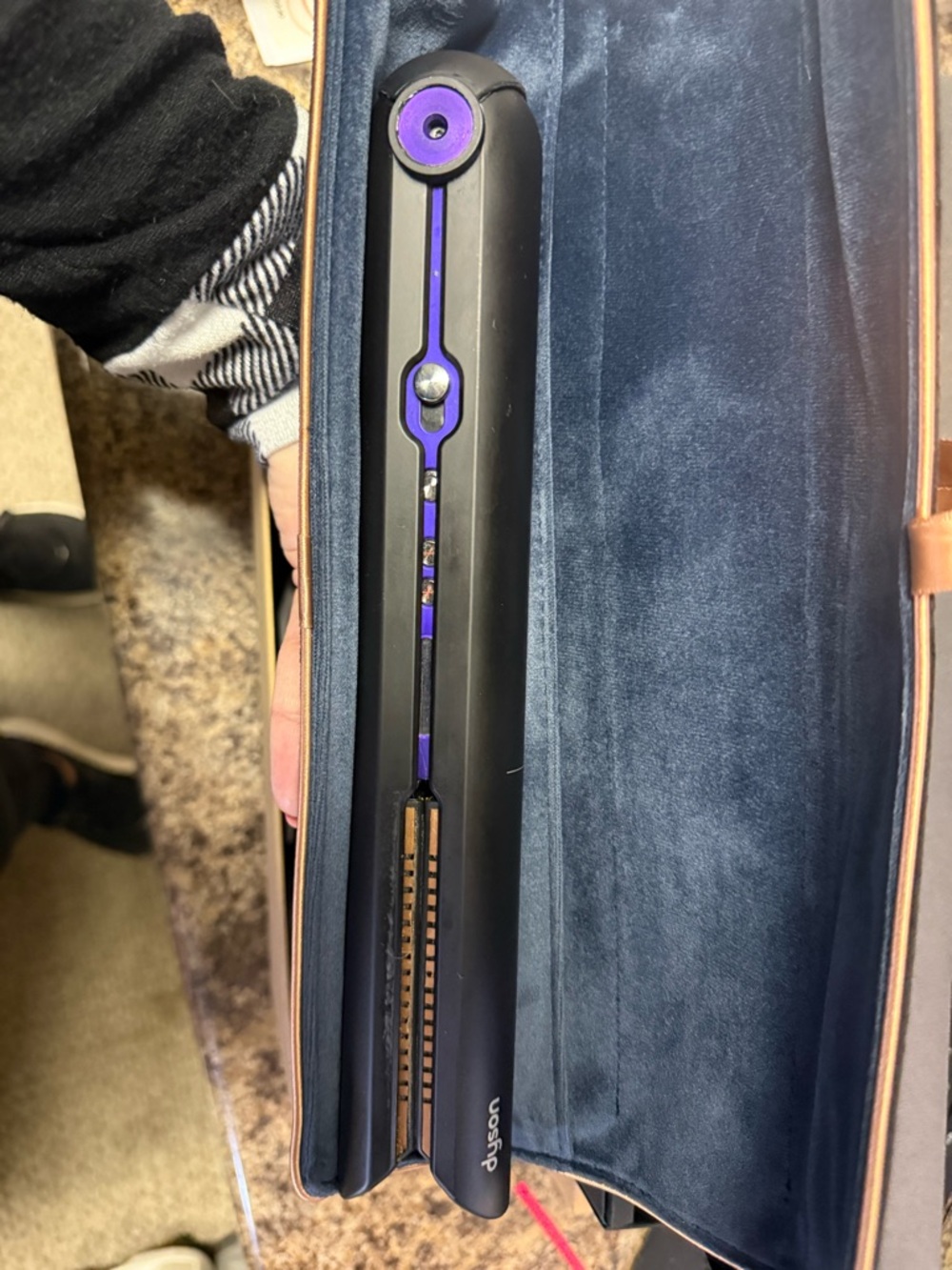 Dyson Black and Purple Hair Straightener in Travel Sleeve